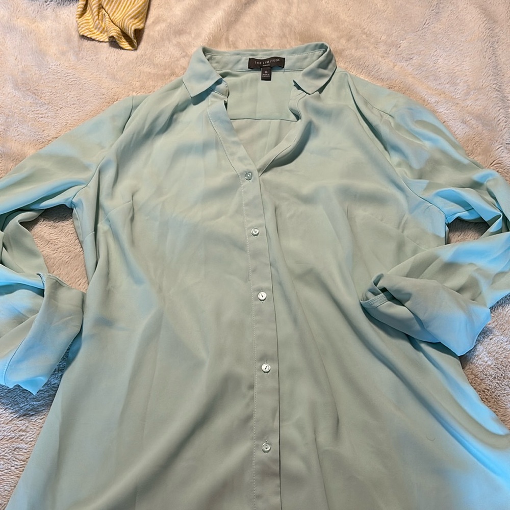 Aqua Button Up Blouse